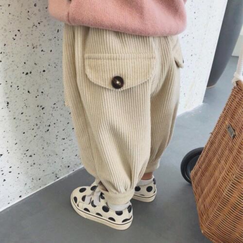 Childrens Corduroy Pants 2 3 4 5 6 Years Baby Casual Harem Pants 2019 Autumn Winter New Baby Boys Girls Trousers Loose Pants