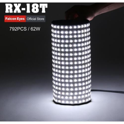 Falcon Eyes RX-18T Foldable Rollable Cloth LED Video Light 504pcs LED CRI93 Slim Photography Fill-in Light Lamp for Studio Video