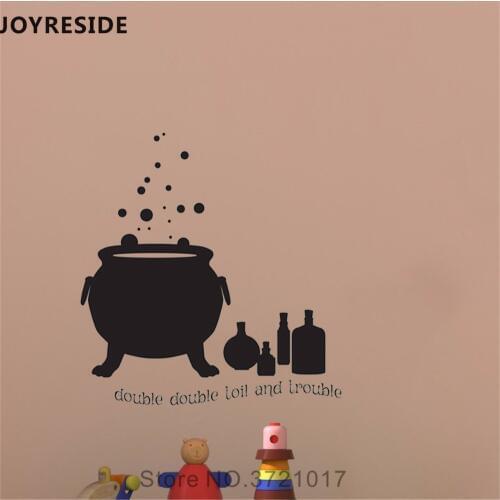 JOYRESIDE Potions With Cauldron Wall Decal Wall Sticker Magic Style Vinyl Decal Home Children Bedroom Decor Interior Design A699