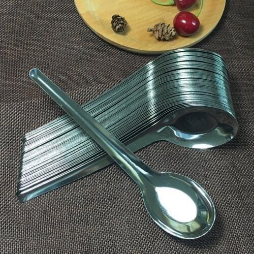 300pcs Soup Spoon Stainless Steel Table Dinner Spoon With Long Handle Restaurant Kitchen Serving Spoon NO232