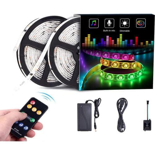 LED Strip Lights 16.4ft RGB 5050 LEDs Color Changing Kit with Remote Control Power Supply Mood Lighting Led Strips for Christmas