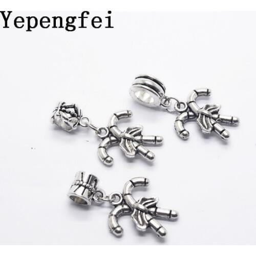 10pcs Lollipop European Bead Vintage Silver Charms fit for pandora style Bracelets Necklace DIY Metal Jewelry Making JA600038