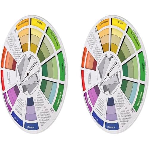 2Pcs Most Welcomed Helpful Magic Palette Coloring Matching Guide Color Wheel Color Selection Tool
