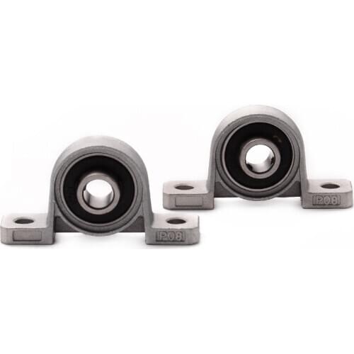 2Pcs Zinc Alloy KP08 Pillow Block Bearing Diameter 8mm Bore Ball Pillow Block Bearing Mounted Solid Base