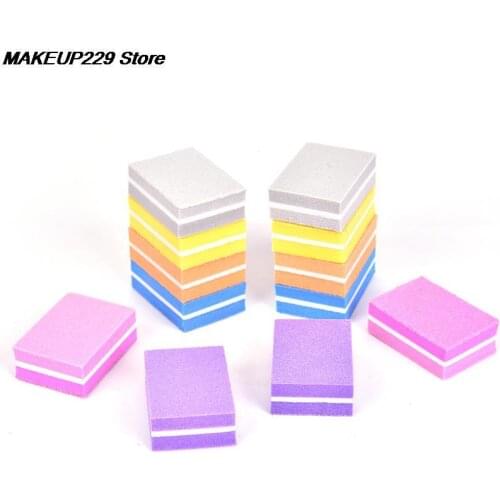 20pcs Mini Double Sided Pedicure Manicure Small File Nail Sponge Nail File Buffer Block Buffing Sanding Professional Nail Tools