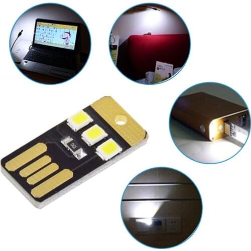 5Pcs Mini USB Power LED Light Night Camping Eqpment for Low Power 2835 Chips Pocket Card Lamp