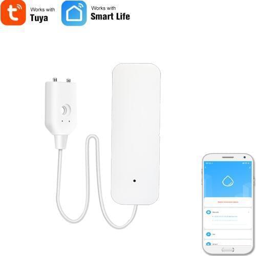 WIFI Water Leak Sensor Water Leakage Intrusion Detector Alert Water Level Overflow Alarm Tuya Smart Life App Remote Control