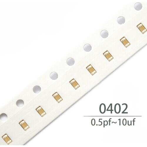 100PCS 0402 smd capacitor ceramic 4.7pf 5pf 5.6pf 6pf 6.8pf 7pf 8pf 8.2pf 9pf 10pf 12pf 15pf 18pf 20pf 22pf capacitors kit sets