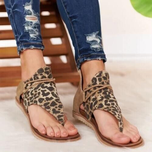 2020 Top seller - Women sandals Leopard Pattern Large Size Rome Sandals Womens Anti-slip Hot Selling Wedges Summer shoes