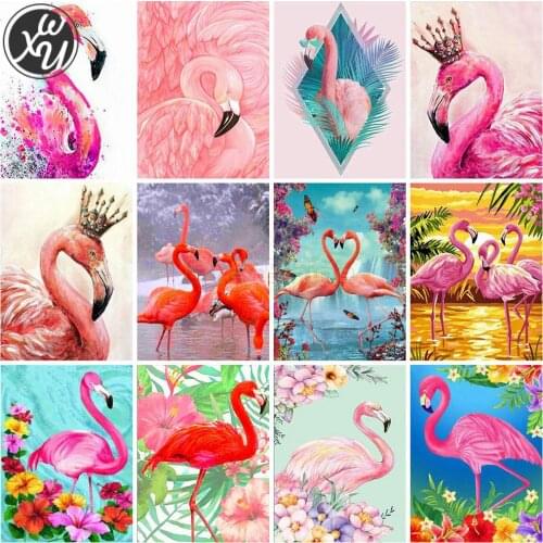 Full Drill Painting Kit Flamingo Diamond Art Mosaic Animal Round Square Rhinestones Stitch Embroidery Accessories for Home Decor