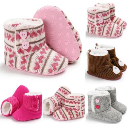 Baby Girl Boy Non-Slip Snow Boots Winter Warm Booties Infant Toddler Newborn Soft Sole Crib Shoes 0-18M