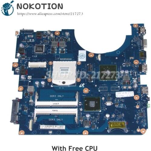 NOKOTION For Samsung R780 R728 Laptop Motherboard BA92-06515A BA92-06515B BREMEN-M HM55 DDR3 GT310M Free CPU
