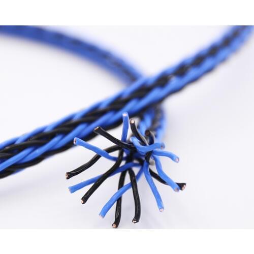 One Meter Blue 8TC 8core twist cable OCC Copper Wire Cable for HIFI Audio Speaker Amplifier Turntable CD Player 16 Strands