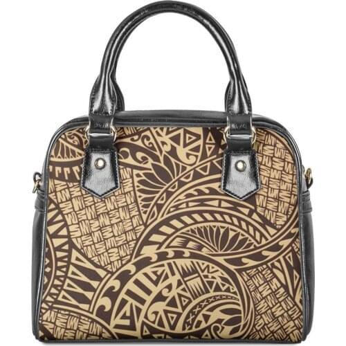 Custom Polynesian tribal style Women Print Classic PU Leather Designer Handbags for Women Crossbody Bags ladies messenger bags