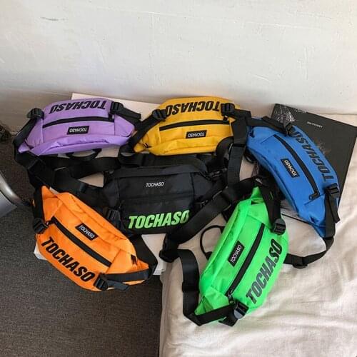 Hip Hop Trend Waist Bags Men Fanny Pack Nylon Unisex Short Trip Bag Travel Crossbody Pouch Male Belt Waist Pack Chest Bags