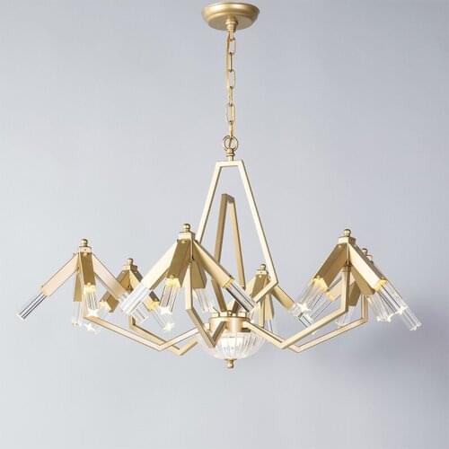 Luxury golden LED chandelier lighting American novelty living room home decoration chandelier post modern restaurant villa lamp