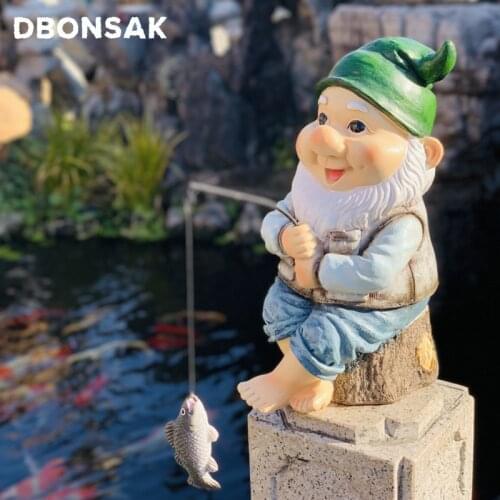 Garden Decoration Courtyard Layout Rockery Pool Fish Pond Decoration Props Fishing Elves Outdoor Creative Resin Ornaments