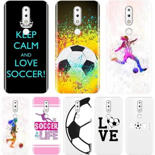 For Nokia 2.1 3.1 5.1 6.1 7.1 Plus Phone Case Silicone Football Soccer Love Heart Soft Back Cover For Nokia 2.1 3.1 5.1 6.1 7.1