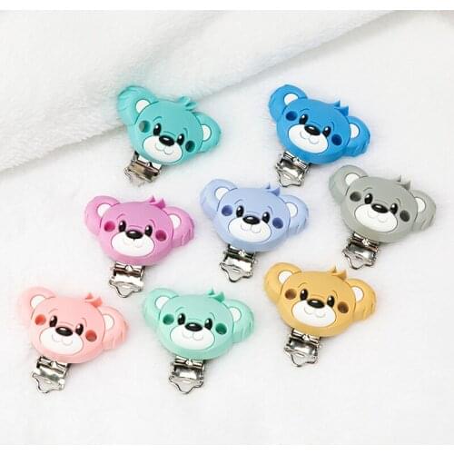 10pcs Cartoon Teether Clips Perle Silicone Teether Clip DIY Baby Dummy Chain Nipple Holder Soother Nursing Teething Toys