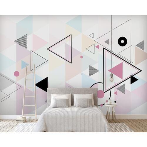 Nordic simple personality abstract geometric 3d wallpaper mural papel de parede for living room sofa TV wall bedroom bar cafe