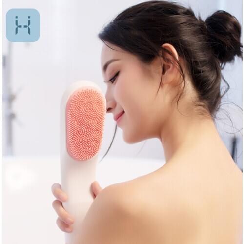 Soundwave Vibration Body Brush Rechargeable Electric Bath Brushes IPX7 Waterproof Long Handle Back Massage Cleaning Shower Tool