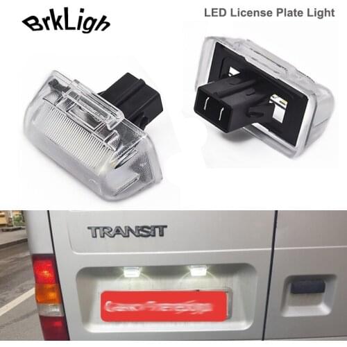 2Pcs LED License Plate Lights For Ford Transit MK4 MK5 MK6 MK7 Connect Courier Car Number Lamp Auto Accessories White Error Free