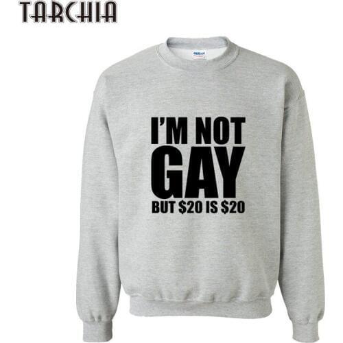 TARCHIA Man Hoodies I'M NOT GAY Autumn Winter Casual Hoodies Men Pullover Streetwear Clothing Fashion Fitness Sweatshirts