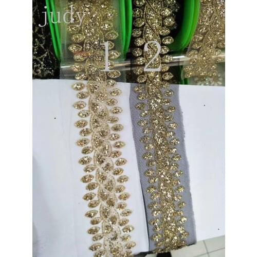 Stock 100yards HLHB09# 4-6cm 2-color white black mesh with pale gold lace for bridal wedding dress/sawing Free shipping