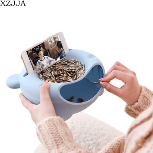 XZJJA Multifunctional Double Deck Snacks Food Storage Box Dual Purpose Tabletop Candy Storage Boxes kitchen Utensils Organizer