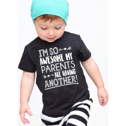 I'm So Awesome My Parents Are Having Another Print Funny Kids Tshirt Toddler Boy Girl To Be Brother Sister Announcement T-shirt