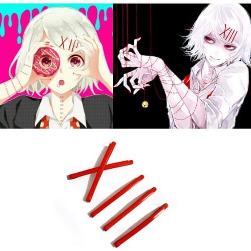 5pcs/set Tokyo Ghoul JUZO SUZUYA REI Hair Clip Anime Kagerou Project Tateyama Ayan Red Hairpin For Women Girls Headwear Cosplay