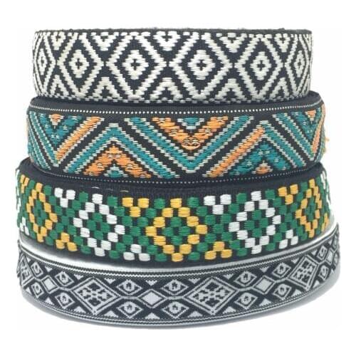 ZERZEEMOOY 10YARD/ROLLS Wide Black White Geometric Woven Jacquard Ribbon QDZD170301