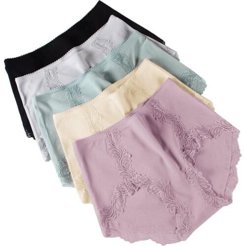 High Waist Laces Physiological Period Panties Breathable Underwear Women Menstrual Sexy Modal Warm