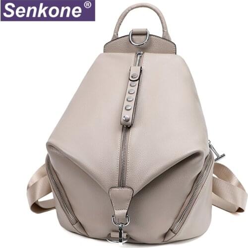 2021 New Natural Cowskin 100% Genuine Leather Womens Backpack Fashion Large Capacity Shoolbag For Girls Travel Backpack Ladies