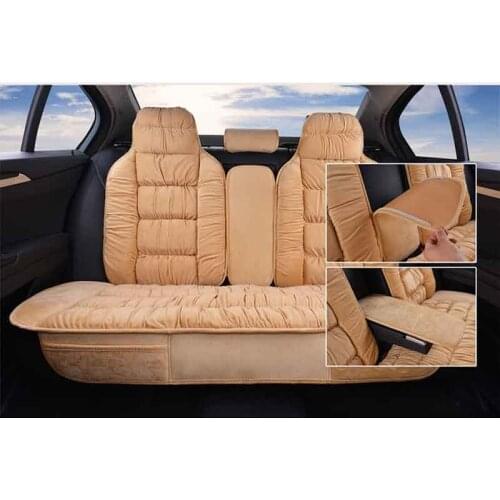 Winter Warm Car Seat Cover Soft Plush Seat Cushion Rear Car Chair Pad Protector With Backrest