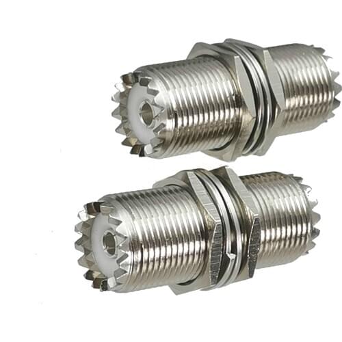 1pcs Connector Adapter UHF SO239 Female Jack to UHF SO239 Female Jack Nut Bulkhead RF Coaxial Converter Straight New Brass