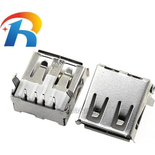 10Pcs USB Type A Standard Port Female Solder Jacks Connector PCB Socket USB-A type SMT SMD/ straight feet/ bent foot 4Pin