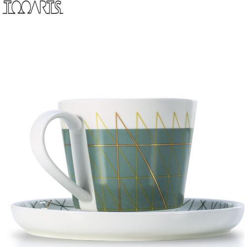 2 Coffee Cup Set tea set Saucer Teacup Set of Microwave Safe Coffee Or Espresso Cups for coffee as gift home decoration