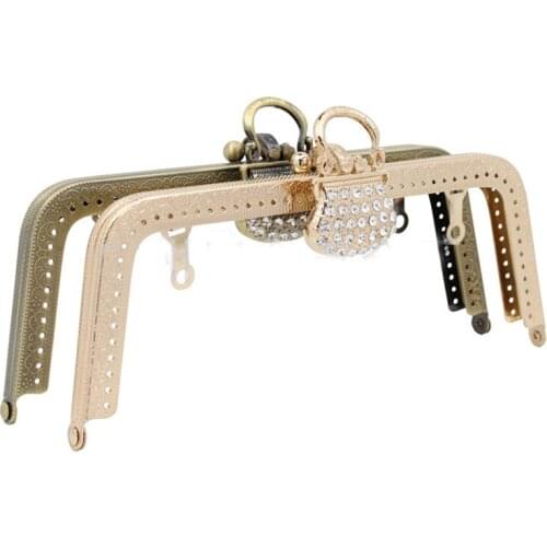 20cm trapezoid women DIY bag making metal clasp purse frame diamond buckle 3pcs/lot