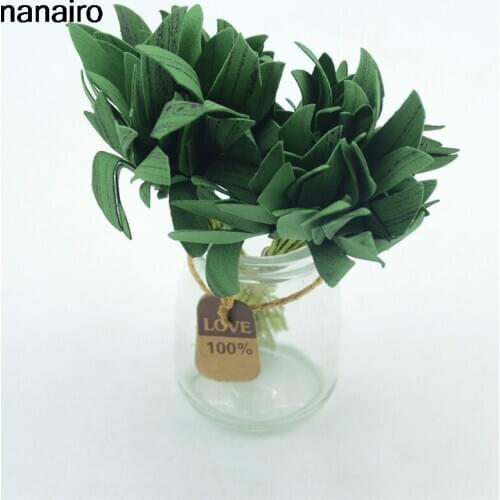 200pcs Artificial Green Foam Leaf Flower Wedding Christmas Family Garden Ornament Vase Handmade Flower Rings Simulation Leaves