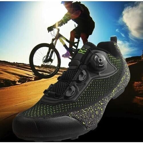 2020 New! Tiebao Non-lock Cycling Shoes Knit Breathable Road Bike Shoes Rubber Soles Triathlon MTB Shoes Bicycle Racing Shoes