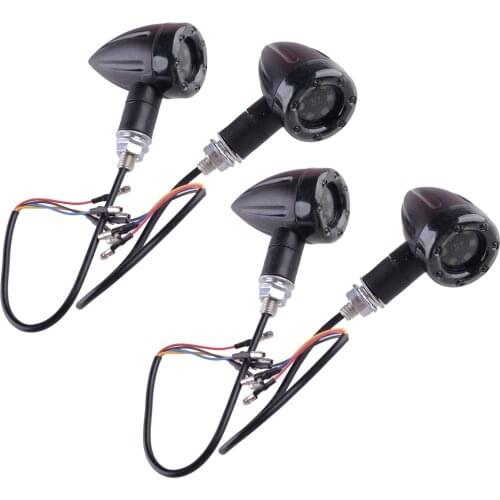 4Pcs 8mm Universal 13LED Motorcycle Bullet Brake Running Turn Signal Tail Light 12V