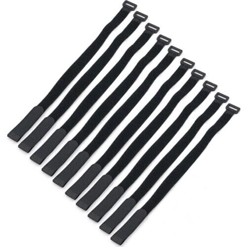 5pcs Magic Sticker Strap Nylon Lipo Battery Strap Belt Reusable Cable Tie Wrap RC Battery Parts Black Tie Down Straps Luggage