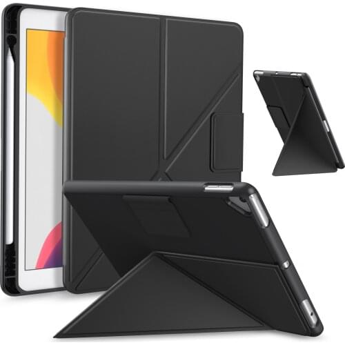 Case for iPad 7th 8th generation 10.2 inch, Multi-Angle Stand iPad Air 3 Protective Cover,Soft Back Cover with Pencil Holde