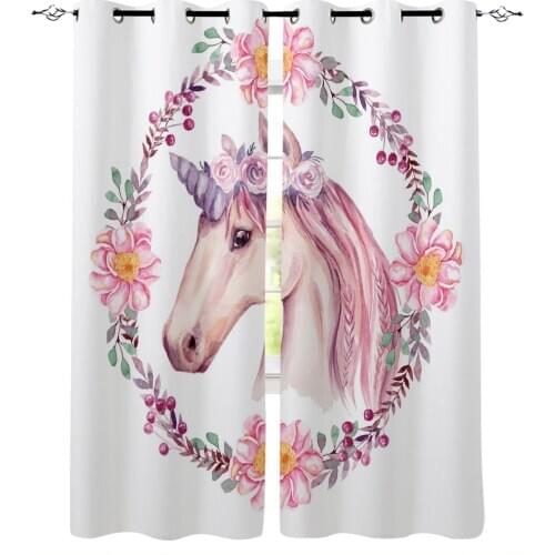 Wreath Flowers Red Purple Animals Window Treatments Curtains Valance Window Blinds Bedroom Curtains Kids Room Decor