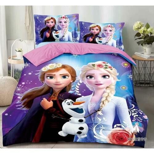 Disney Frozen Elsa Anna Baby Bedding Set Sofia Children Twins Single Duvet Cover Pillow Case Boy Children’s Gift for 1.2m Bed