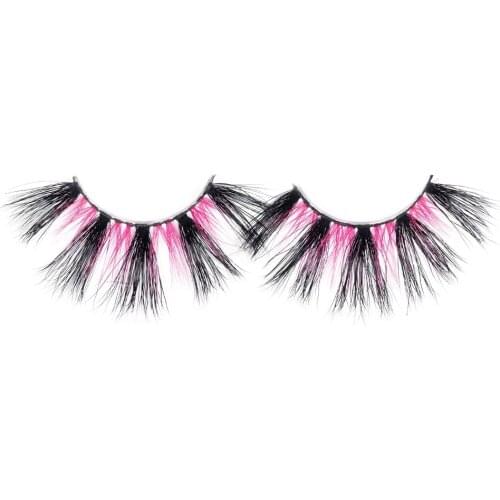 Dramatic 25MM Color Mink Eyelashes 10 Pairs Bulk Wholesale Custom Lashbox Packaging With Logo Cosplay Party Makeup Lash