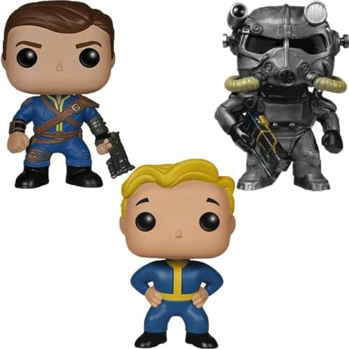 Fallout Power Armor Brotherhood of Steel #49 Vault Boy #53 Lone Wanderer Male #47 Video Game Vinyl Figure Model Dolls Toy Gifts