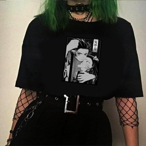 Japanese Anime demon slayer Womens T-shirt Kurapika Tops Summer Harajuku Loose Short Sleeve Tshirt