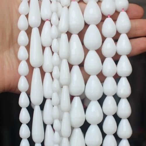 Faceted white porcelain agates WaterDrop beads ,DIY Jewelry Making ! We provide mixed wholesale for all items